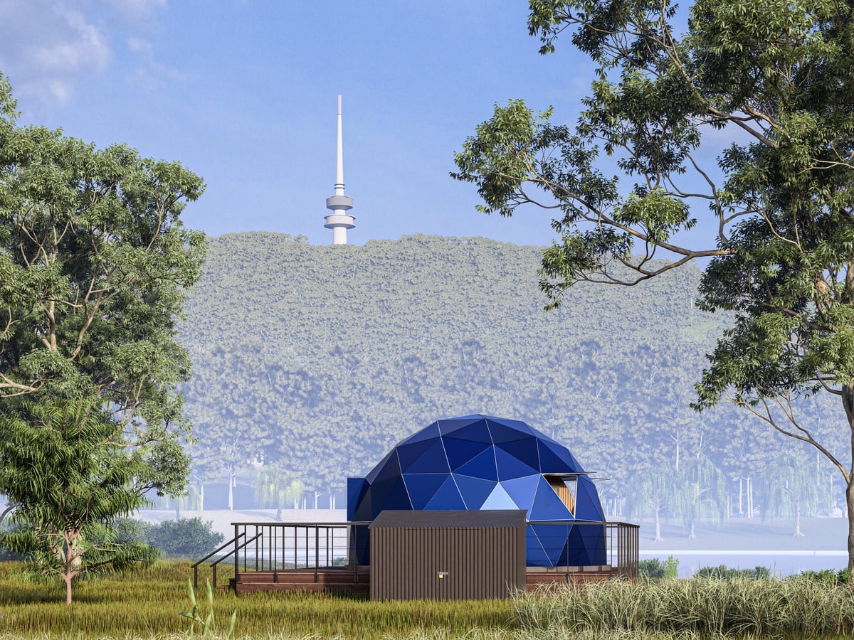 Songlines Suite interior with geodesic dome views